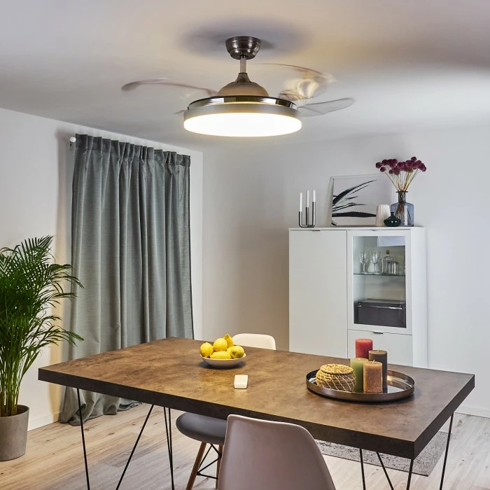 Hofstein Bendigo Deckenventilator LED Chrom, 1-flammig 8 Hofstein Bendigo Deckenventilator LED Chrom, 1-flammig – Bild 8