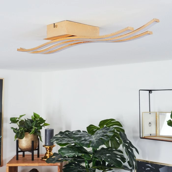 Hofstein Berisal Deckenleuchte LED Gold, 3-flammig 2 Hofstein Berisal Deckenleuchte LED Gold, 3-flammig – Bild 2