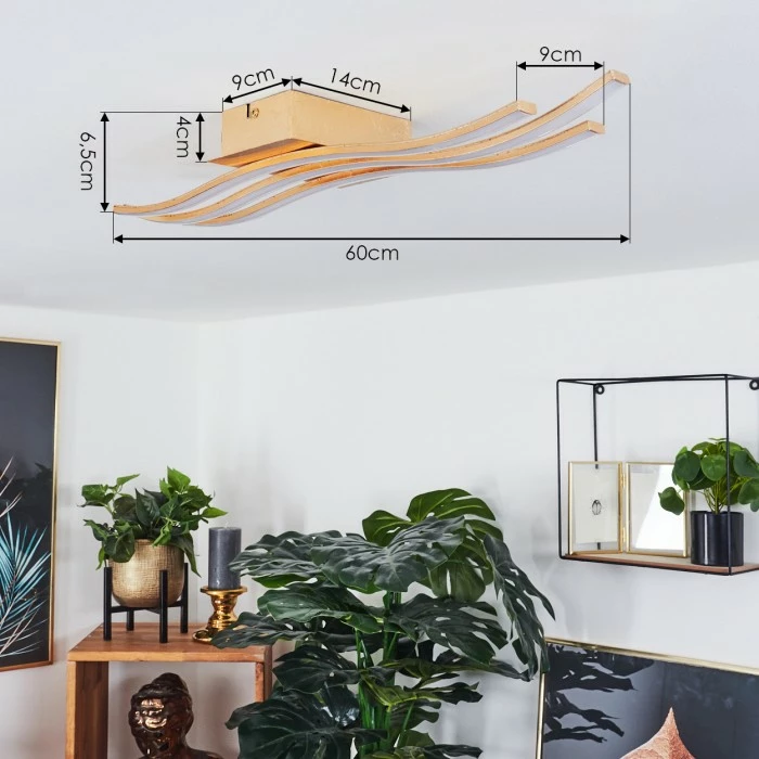 Hofstein Berisal Deckenleuchte LED Gold, 3-flammig 4 Hofstein Berisal Deckenleuchte LED Gold, 3-flammig – Bild 4