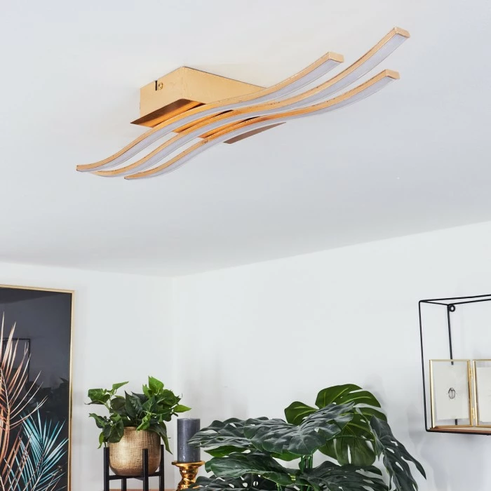 Hofstein Berisal Deckenleuchte LED Gold, 3-flammig 10 Hofstein Berisal Deckenleuchte LED Gold, 3-flammig – Bild 10