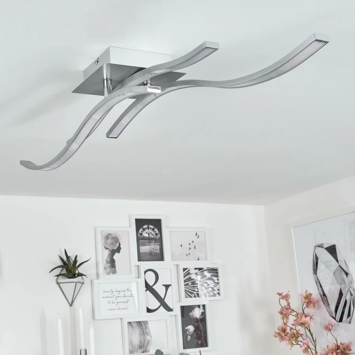 Hofstein Bernese Deckenleuchte LED Nickel-Matt, 3-flammig 2 Hofstein Bernese Deckenleuchte LED Nickel-Matt, 3-flammig – Bild 2