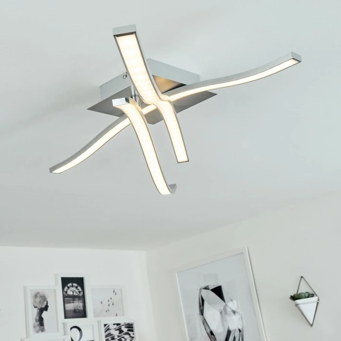 Hofstein Bernese Deckenleuchte LED Nickel-Matt, 3-flammig 7 Hofstein Bernese Deckenleuchte LED Nickel-Matt, 3-flammig – Bild 7