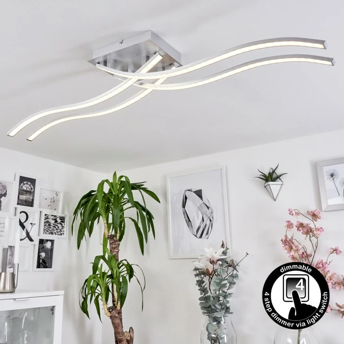 Hofstein Bernese Deckenleuchte LED Aluminium, 4-flammig 1 Hofstein Bernese Deckenleuchte LED Aluminium, 4-flammig