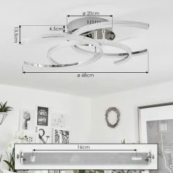 Hofstein Bidarray Deckenleuchte LED Chrom, 3-flammig -LED Leuchten Verkäufe bidarray deckenleuchte h3650851 3