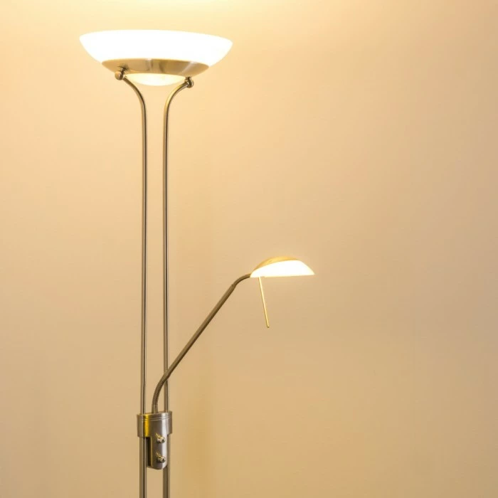 Hofstein Biot Deckenfluter LED Nickel-Matt, 2-flammig 7 Hofstein Biot Deckenfluter LED Nickel-Matt, 2-flammig – Bild 7