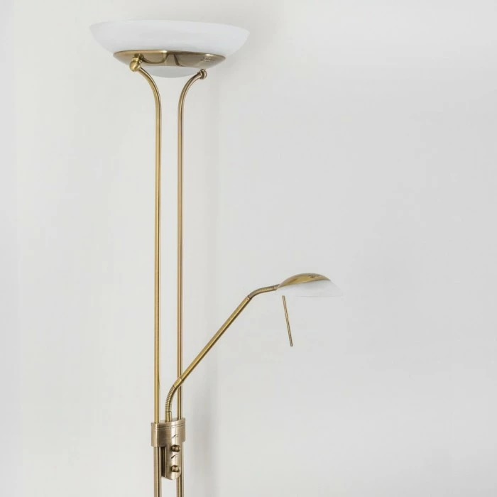 Hofstein Biot Deckenfluter LED Altmessing, 2-flammig 3 Hofstein Biot Deckenfluter LED Altmessing, 2-flammig – Bild 3