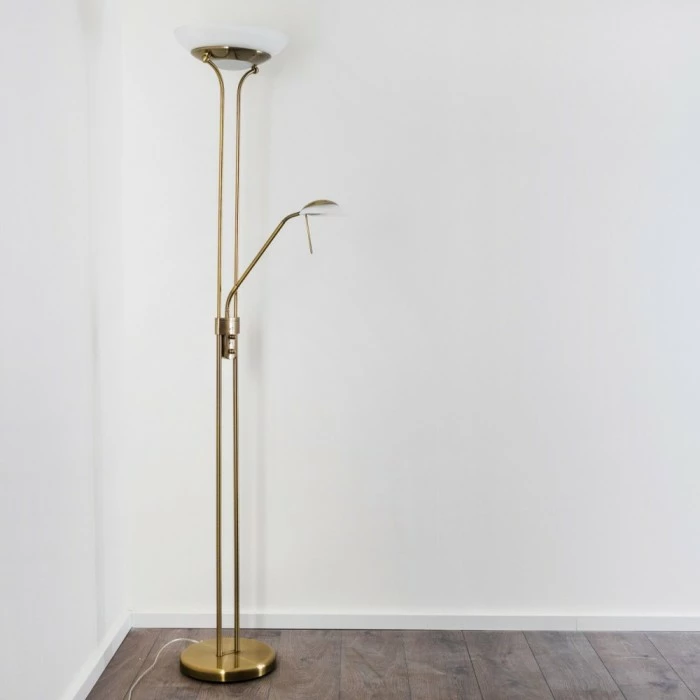 Hofstein Biot Deckenfluter LED Altmessing, 2-flammig 5 Hofstein Biot Deckenfluter LED Altmessing, 2-flammig – Bild 5