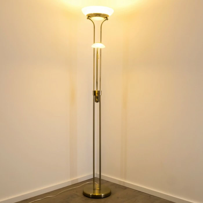 Hofstein Biot Deckenfluter LED Altmessing, 2-flammig 10 Hofstein Biot Deckenfluter LED Altmessing, 2-flammig – Bild 10