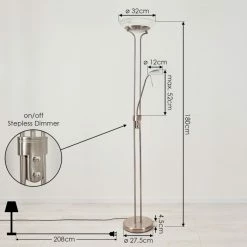 Hofstein Biot Deckenfluter LED Nickel-Matt, 2-flammig 15 Hofstein Biot Deckenfluter LED Nickel-Matt, 2-flammig -LED Leuchten Verkäufe biot deckenfluter h3551691 3