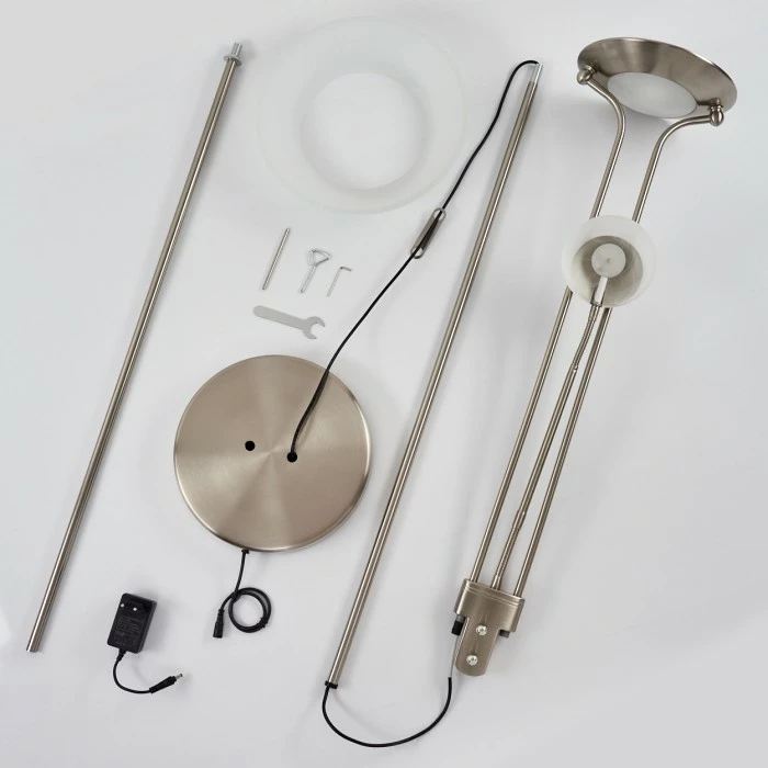 Hofstein Biot Deckenfluter LED Nickel-Matt, 2-flammig 5 Hofstein Biot Deckenfluter LED Nickel-Matt, 2-flammig – Bild 5