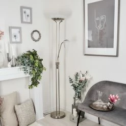 Hofstein Biot Deckenfluter LED Nickel-Matt, 2-flammig 21 Hofstein Biot Deckenfluter LED Nickel-Matt, 2-flammig -LED Leuchten Verkäufe biot deckenfluter h3551691 9