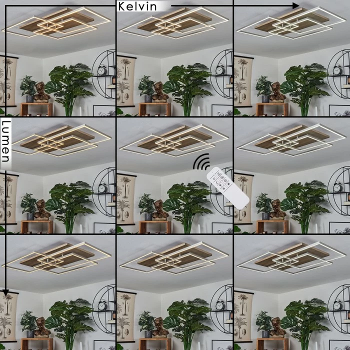 Hofstein Blandford Deckenleuchte LED Nickel-Matt, Silber, Naturfarben, 3-flammig, Fernbedienung 2 Hofstein Blandford Deckenleuchte LED Nickel-Matt, Silber, Naturfarben, 3-flammig, Fernbedienung – Bild 2