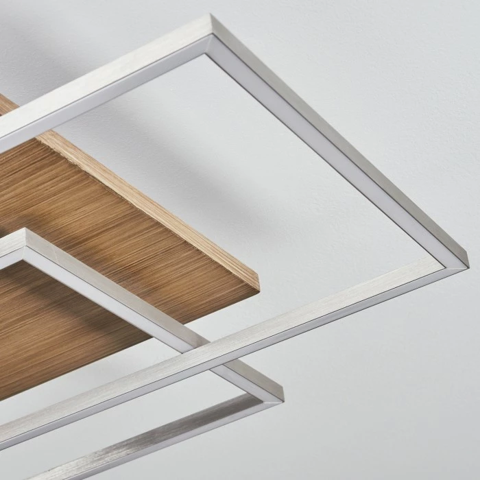 Hofstein Blandford Deckenleuchte LED Nickel-Matt, Silber, Naturfarben, 3-flammig, Fernbedienung 3 Hofstein Blandford Deckenleuchte LED Nickel-Matt, Silber, Naturfarben, 3-flammig, Fernbedienung – Bild 3