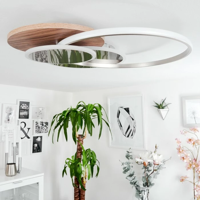 Hofstein Blandford Deckenleuchte LED Nickel-Matt, Silber, Naturfarben, 1-flammig, Fernbedienung 11 Hofstein Blandford Deckenleuchte LED Nickel-Matt, Silber, Naturfarben, 1-flammig, Fernbedienung – Bild 11