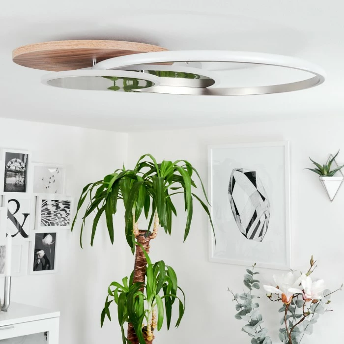 Hofstein Blandford Deckenleuchte LED Nickel-Matt, Silber, Naturfarben, 1-flammig, Fernbedienung 5 Hofstein Blandford Deckenleuchte LED Nickel-Matt, Silber, Naturfarben, 1-flammig, Fernbedienung – Bild 5