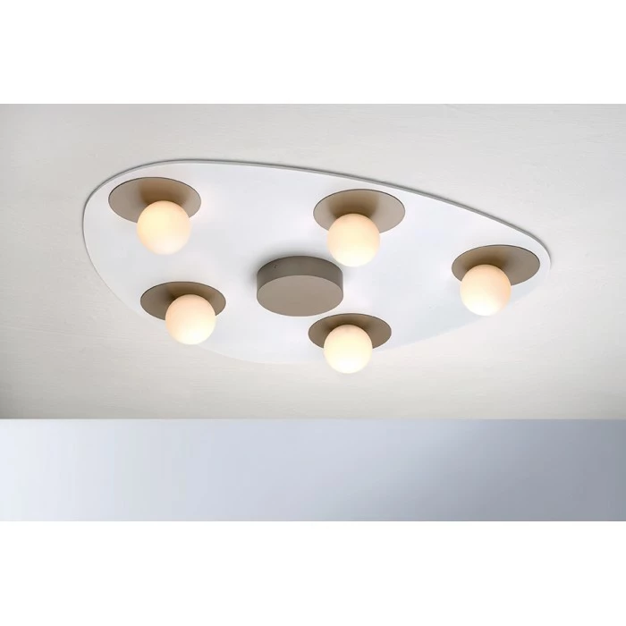 Bopp Leuchten PLANETS Deckenleuchte LED Braun, Weiß, 5-flammig 1 Bopp Leuchten PLANETS Deckenleuchte LED Braun, Weiß, 5-flammig