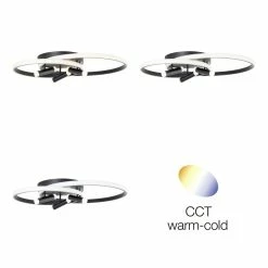 Brilliant Leuchten Brilliant Dalida Deckenleuchte LED Schwarz, 1-flammig, Fernbedienung -LED Leuchten Verkäufe brilliant dalida deckenleuchte g99580 06 3