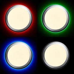 Brilliant Leuchten Brilliant Dinos Deckenleuchte LED Silber, 1-flammig, Fernbedienung, Farbwechsler -LED Leuchten Verkäufe brilliant dinos deckenleuchte g97040 58 27