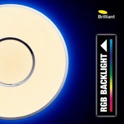 Brilliant Leuchten Brilliant Visitation Deckenleuchte LED Silber, Weiß, 1-flammig, Fernbedienung, Farbwechsler -LED Leuchten Verkäufe brilliant visitation deckenleuchte g97044 58 5