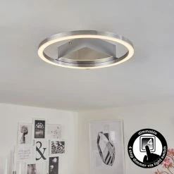 Hofstein Buren Deckenleuchte LED Nickel-Matt, 1-flammig