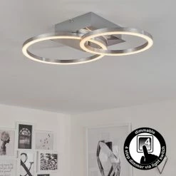 Hofstein Buren Deckenleuchte LED Nickel-Matt, 1-flammig