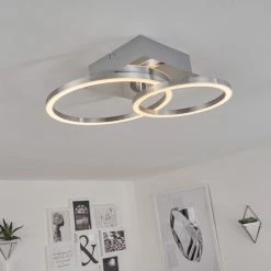 Hofstein Buren Deckenleuchte LED Nickel-Matt, 1-flammig -LED Leuchten Verkäufe buren deckenleuchte h3446713 14