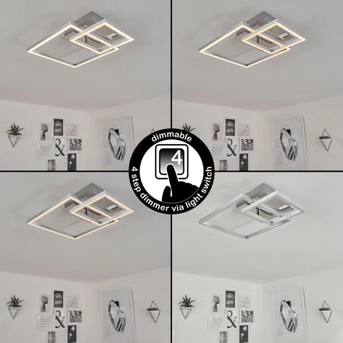 Hofstein Buren Deckenleuchte LED Nickel-Matt, 1-flammig 2 Hofstein Buren Deckenleuchte LED Nickel-Matt, 1-flammig – Bild 2