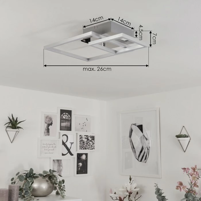 Hofstein Buren Deckenleuchte LED Nickel-Matt, 1-flammig 4 Hofstein Buren Deckenleuchte LED Nickel-Matt, 1-flammig – Bild 4