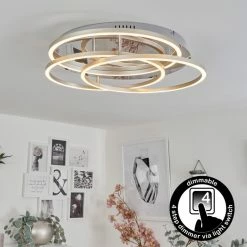 Hofstein Buren Deckenleuchte LED Nickel-Matt, 1-flammig