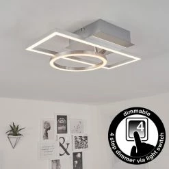 Hofstein Buren Deckenleuchte LED Nickel-Matt, 1-flammig