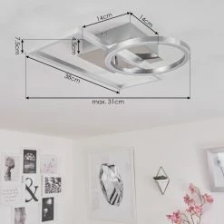 Hofstein Buren Deckenleuchte LED Nickel-Matt, 1-flammig -LED Leuchten Verkäufe buren deckenleuchte h3447451 3