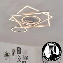 Hofstein Buren Deckenleuchte LED Nickel-Matt, 1-flammig