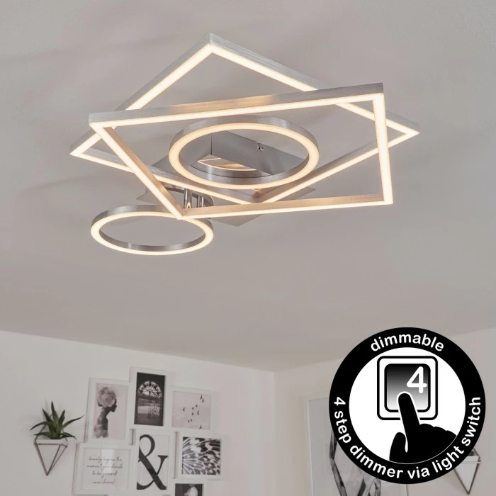 Hofstein Buren Deckenleuchte LED Nickel-Matt, 1-flammig 1 Hofstein Buren Deckenleuchte LED Nickel-Matt, 1-flammig