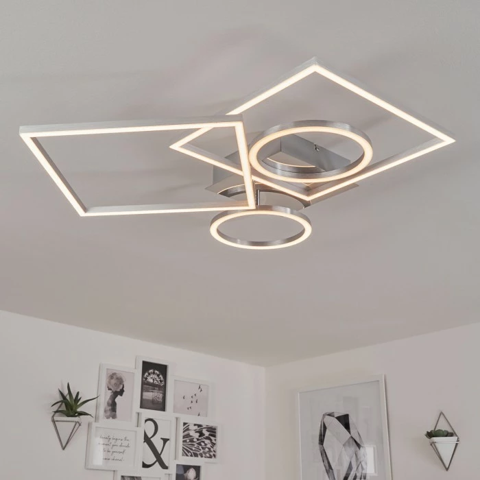 Hofstein Buren Deckenleuchte LED Nickel-Matt, 1-flammig 7 Hofstein Buren Deckenleuchte LED Nickel-Matt, 1-flammig – Bild 7