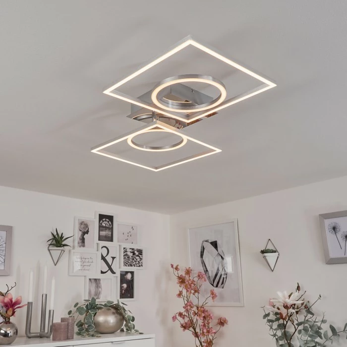 Hofstein Buren Deckenleuchte LED Nickel-Matt, 1-flammig 9 Hofstein Buren Deckenleuchte LED Nickel-Matt, 1-flammig – Bild 9