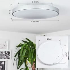 Hofstein Buris Deckenpanel LED Silber, 1-flammig, Fernbedienung 17 Hofstein Buris Deckenpanel LED Silber, 1-flammig, Fernbedienung -LED Leuchten Verkäufe buris deckenpanel h3457733 3