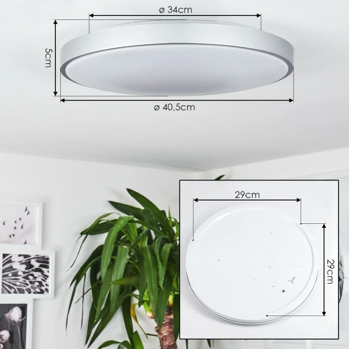 Hofstein Buris Deckenpanel LED Silber, 1-flammig, Fernbedienung 4 Hofstein Buris Deckenpanel LED Silber, 1-flammig, Fernbedienung – Bild 4