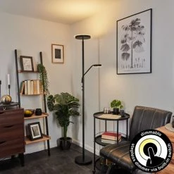 Hofstein Busswil Deckenfluter LED Schwarz, 2-flammig