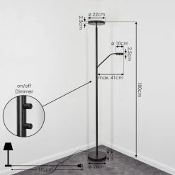 Hofstein Busswil Deckenfluter LED Schwarz, 2-flammig -LED Leuchten Verkäufe busswil deckenfluter h3458006 3