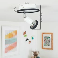 Hofstein Cabri Deckenleuchte LED Chrom, Schwarz, Weiß, 1-flammig -LED Leuchten Verkäufe cabri deckenleuchte h3551844 3