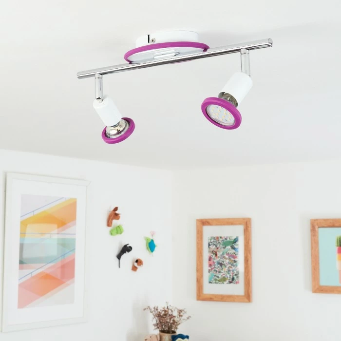 Hofstein Cabri Deckenleuchte LED Chrom, Weiß, Lila, 2-flammig 2 Hofstein Cabri Deckenleuchte LED Chrom, Weiß, Lila, 2-flammig – Bild 2