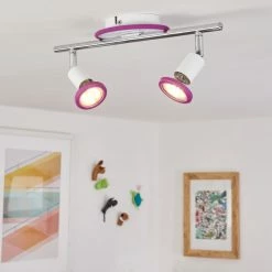 Hofstein Cabri Deckenleuchte LED Chrom, Weiß, Lila, 2-flammig 22 Hofstein Cabri Deckenleuchte LED Chrom, Weiß, Lila, 2-flammig -LED Leuchten Verkäufe cabri deckenleuchte h3552001 10