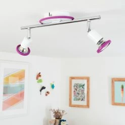 Hofstein Cabri Deckenleuchte LED Chrom, Weiß, Lila, 2-flammig 23 Hofstein Cabri Deckenleuchte LED Chrom, Weiß, Lila, 2-flammig -LED Leuchten Verkäufe cabri deckenleuchte h3552001 11