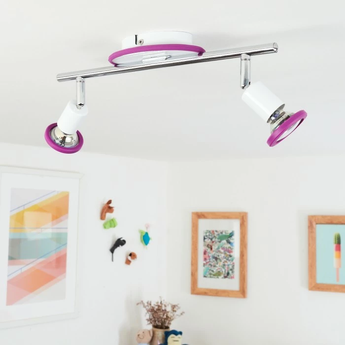 Hofstein Cabri Deckenleuchte LED Chrom, Weiß, Lila, 2-flammig 12 Hofstein Cabri Deckenleuchte LED Chrom, Weiß, Lila, 2-flammig – Bild 12