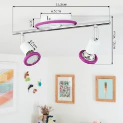 Hofstein Cabri Deckenleuchte LED Chrom, Weiß, Lila, 2-flammig 15 Hofstein Cabri Deckenleuchte LED Chrom, Weiß, Lila, 2-flammig -LED Leuchten Verkäufe cabri deckenleuchte h3552001 3