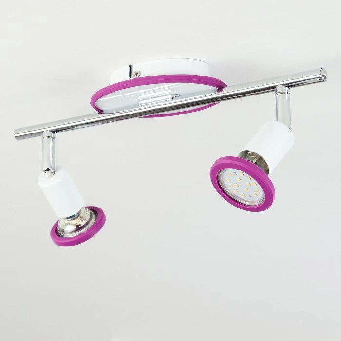 Hofstein Cabri Deckenleuchte LED Chrom, Weiß, Lila, 2-flammig 8 Hofstein Cabri Deckenleuchte LED Chrom, Weiß, Lila, 2-flammig – Bild 8