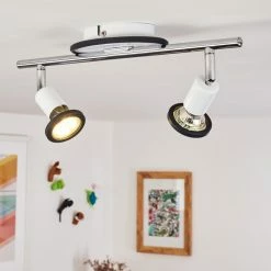 Hofstein Cabri Deckenleuchte LED Chrom, Schwarz, Weiß, 2-flammig