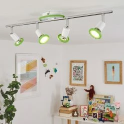 Hofstein Cabri Deckenleuchte LED Chrom, Grün, Weiß, 4-flammig