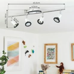 Hofstein Cabri Deckenleuchte LED Chrom, Schwarz, Weiß, 4-flammig -LED Leuchten Verkäufe cabri deckenleuchte h3552087 3