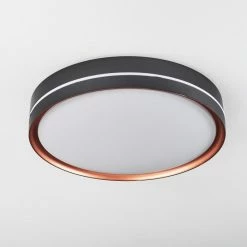 Hofstein Cachalot Deckenleuchte LED Schwarz, Kupferfarben, 1-flammig, Fernbedienung, Farbwechsler -LED Leuchten Verkäufe cachalot deckenleuchte h3550359 7